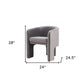 28" Contemporary Dark Gray Velvet Three Legged Chair