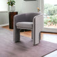 28" Contemporary Dark Gray Velvet Three Legged Chair