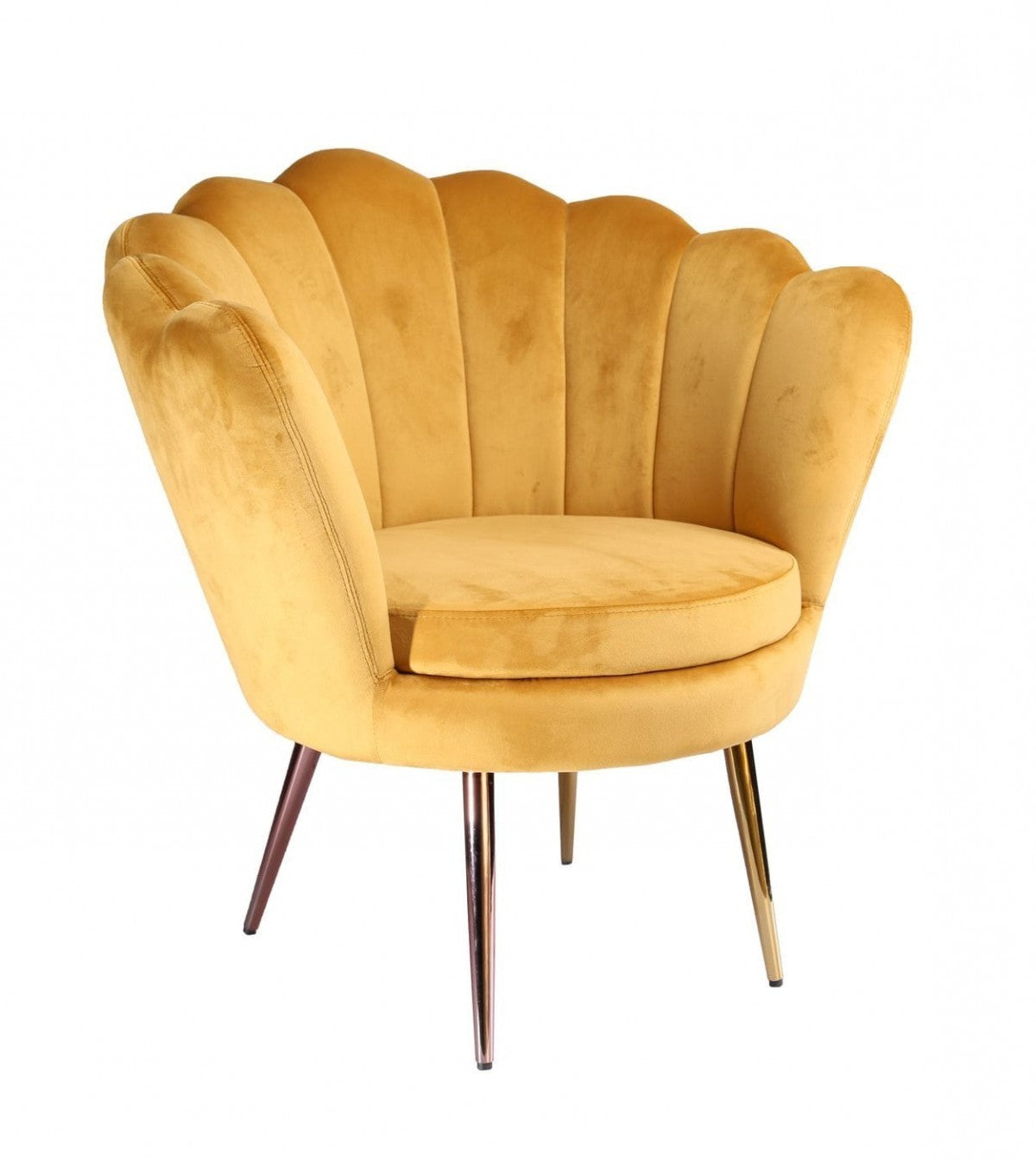 34" Modern Golden Seashell Accent Chair