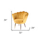 34" Modern Golden Seashell Accent Chair