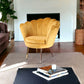 34" Modern Golden Seashell Accent Chair