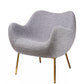 29" Plush Grey and Gold Comfy Accent Chair