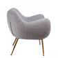 29" Plush Grey and Gold Comfy Accent Chair