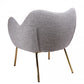 29" Plush Grey and Gold Comfy Accent Chair