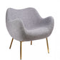 29" Plush Grey and Gold Comfy Accent Chair