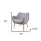 29" Plush Grey and Gold Comfy Accent Chair