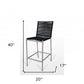 30" Black And Silver Stainless Steel Bar Height Bar Chair