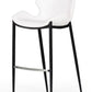 Set of Two 30" White And Black Faux Leather And Steel Low Back Bar Height Bar Chairs