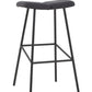 30" Gray And Black Steel Backless Bar Height Bar Chair