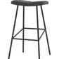 30" Gray And Black Steel Backless Bar Height Bar Chair