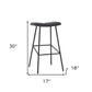 30" Gray And Black Steel Backless Bar Height Bar Chair