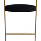 26" Black And Gold Velvet And Stainless Steel Low Back Counter Height Bar Chair