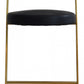 26" Black And Gold Faux Leather And Stainless Steel Low Back Counter Height Bar Chair