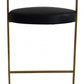 26" Black And Gold Faux Leather And Stainless Steel Low Back Counter Height Bar Chair