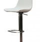 29" White And Silver Faux Leather And Stainless Steel Swivel Bar Height Bar Chair