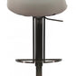 29" White And Silver Faux Leather And Stainless Steel Swivel Bar Height Bar Chair