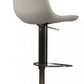 29" White And Silver Faux Leather And Stainless Steel Swivel Bar Height Bar Chair