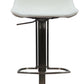 29" White And Silver Faux Leather And Stainless Steel Swivel Bar Height Bar Chair