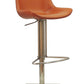 Adjustable Height Terra Cotta And Silver Faux Leather And Stainless Steel Swivel Bar Height Bar Chair