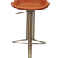 Adjustable Height Terra Cotta And Silver Faux Leather And Stainless Steel Swivel Bar Height Bar Chair