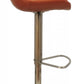 Adjustable Height Terra Cotta And Silver Faux Leather And Stainless Steel Swivel Bar Height Bar Chair