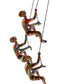 Set of Three 6" Rainbow Multi Unique Climbing Men With Rope Wall Art