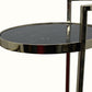 Set of Two 27" Gold And Black Stone Round Nested Tables