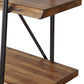 79" Brown and Black Acacia Live Edge Vertical Step Open Back Bookcase