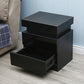 20" Black Two Drawer Lighted Nightstand