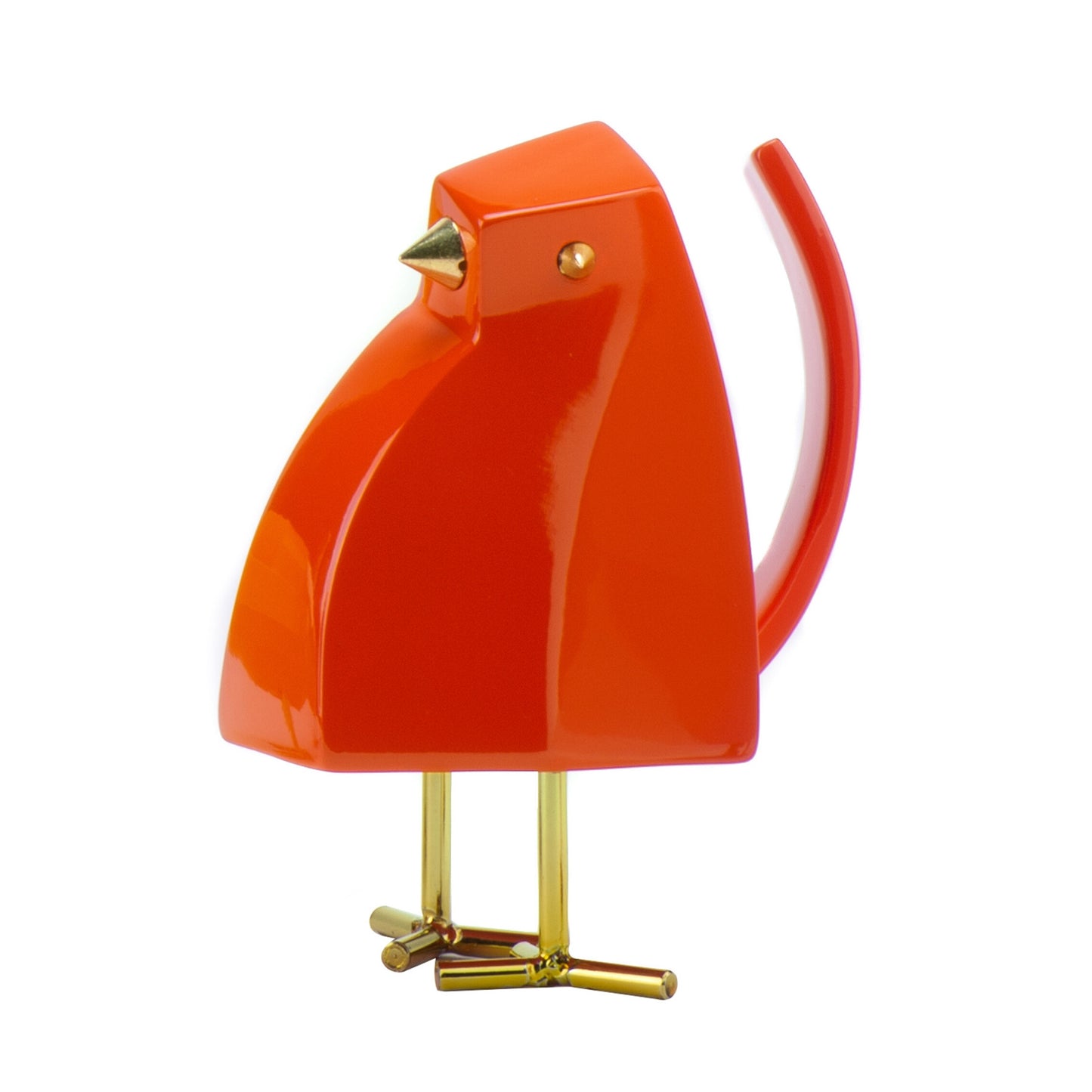 Small Orange and Gold Bird Sculpture