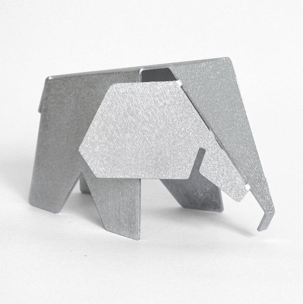 Aluminum 5 Elephant Origami Geometric Sculpture