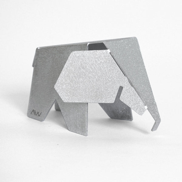 Aluminum 6 Elephant Origami Geometric Sculpture