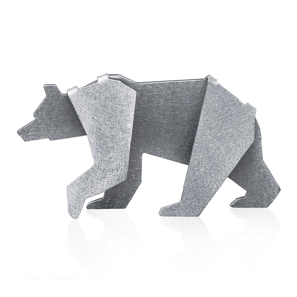 Aluminum Small 3" Bear Origami Geometric Sculpture