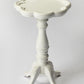 20" Cottage White Wood Floral Top End Table