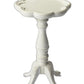 20" Cottage White Wood Floral Top End Table