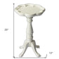 20" Cottage White Wood Floral Top End Table