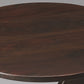 20" Dark Brown Solid Wood Angled Pedestal Round End Table