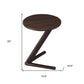 20" Dark Brown Solid Wood Angled Pedestal Round End Table