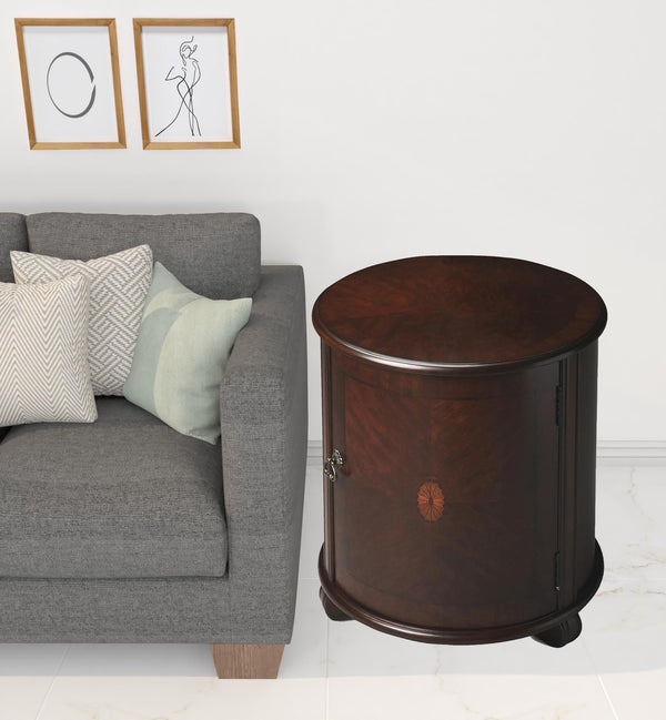 24 Dark Brown Round End Table