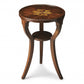 24" Wood Brown Round End Table With Shelf