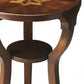 24" Wood Brown Round End Table With Shelf