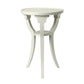 24" White Round End Table With Shelf