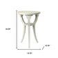 24" White Round End Table With Shelf