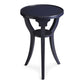 24" Blue Round End Table With Shelf