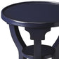 24" Blue Round End Table With Shelf