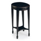 26" Rustic Black Manufactured Wood Oval End Table With Shelf