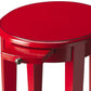 26" Red Manufactured Wood Oval End Table With Shelf