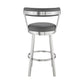 30" Gray And Silver Iron Swivel Backless Bar Height Bar Chair