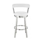 30" White And Silver Iron Swivel Backless Bar Height Bar Chair