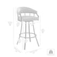 26" Slate Gray And Black Steel Swivel Low Back Counter Height Bar Chair